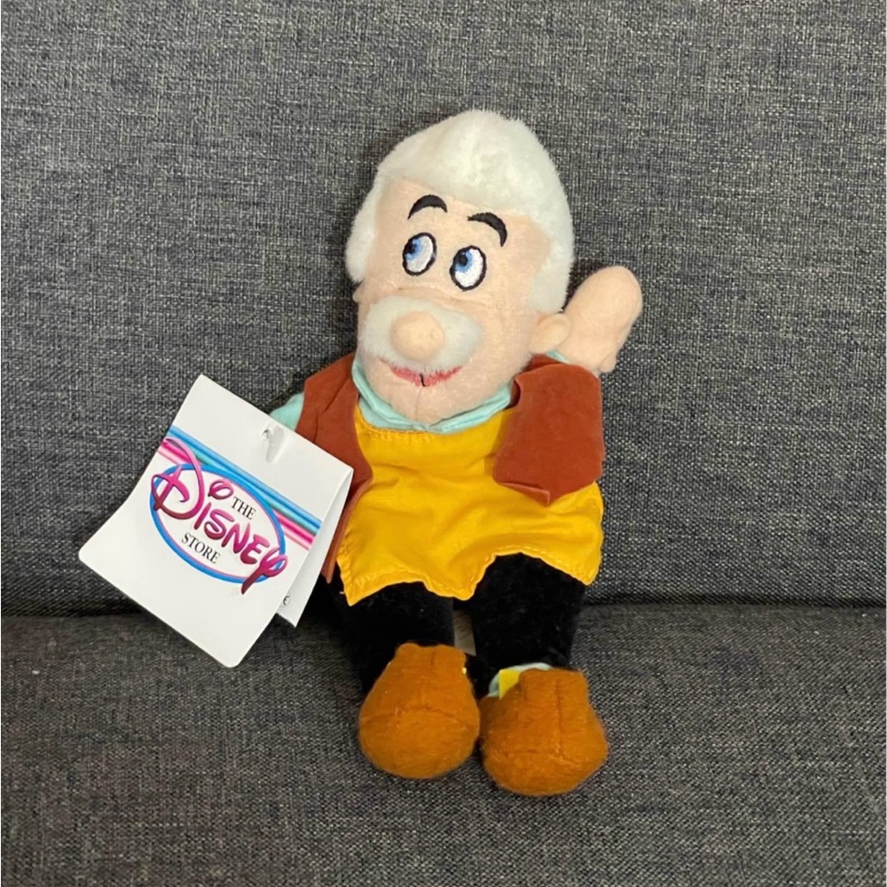 Disney Store Pinocchio Geppetto Mini Bean Bag Plush New With Tags